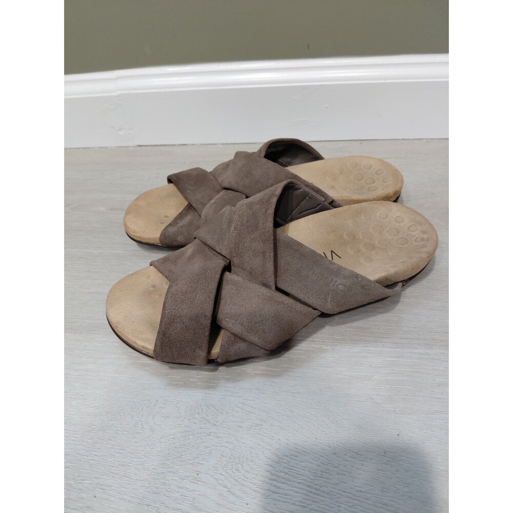 Vionic Juno Suede Women Size 7 Gray Confort Sandals